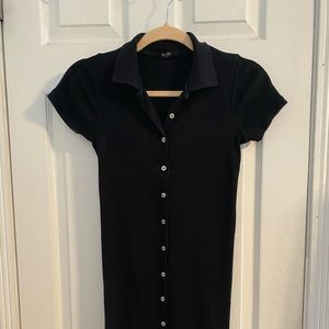 Brandy Melville Black Button Mini Dress